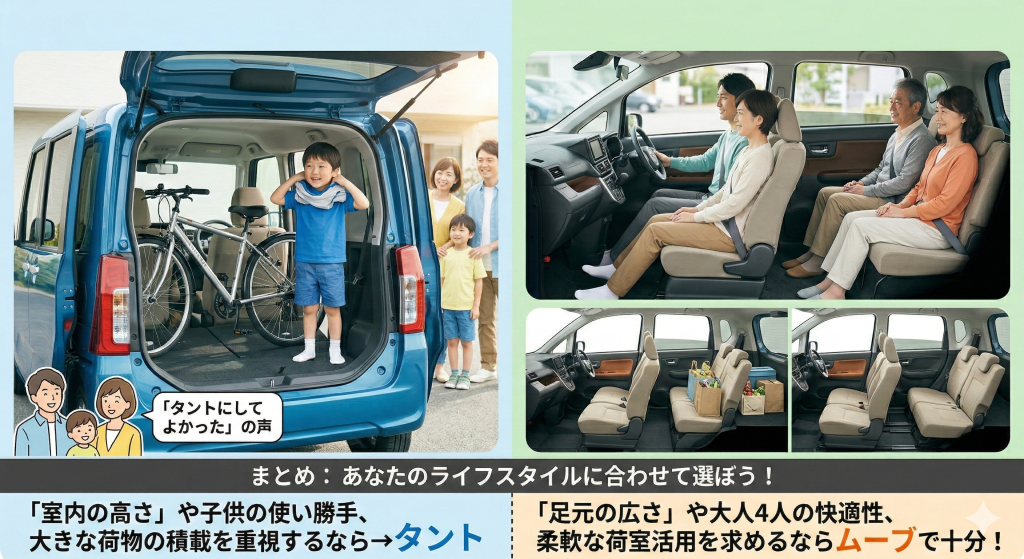 タントとムーヴの室内空間の広さ比較