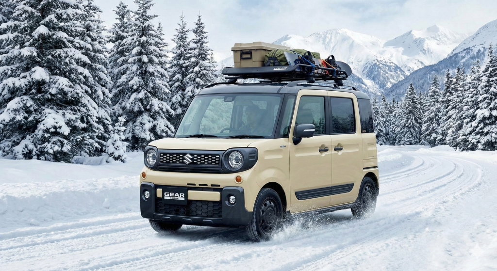 雪道やキャンプ場などアウトドアで活躍する4WDスペーシア