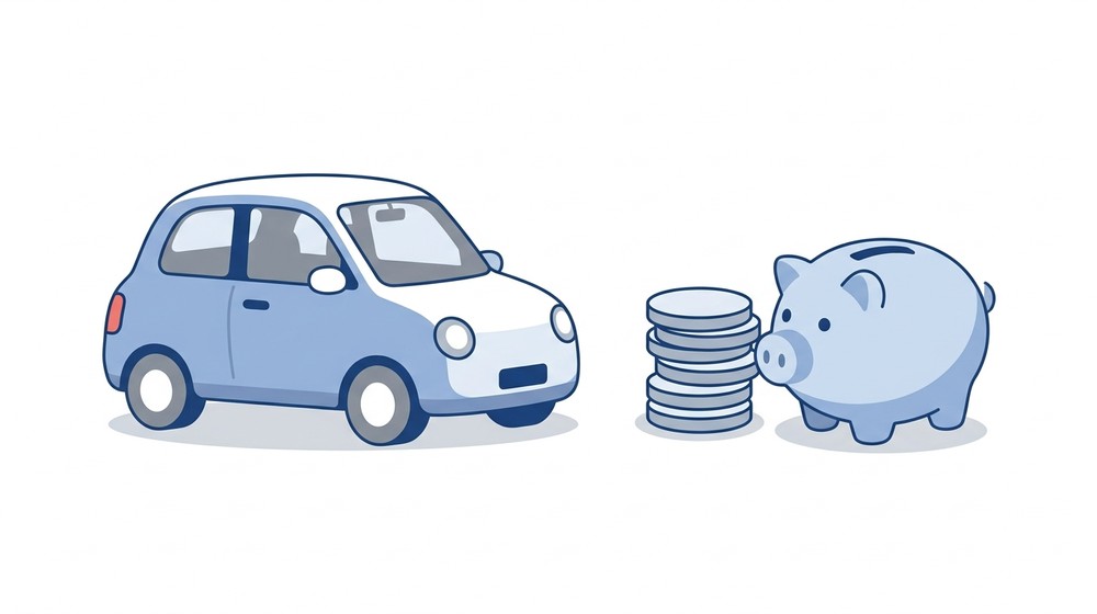 軽自動車と普通車の維持費・コストを比べるイメージイラスト